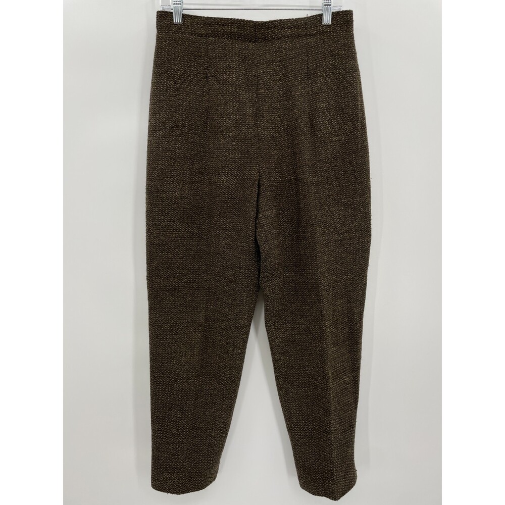 GIANNI SPORT Vintage High Rise Brown Green Wool Knit Trouser Pants Size 8